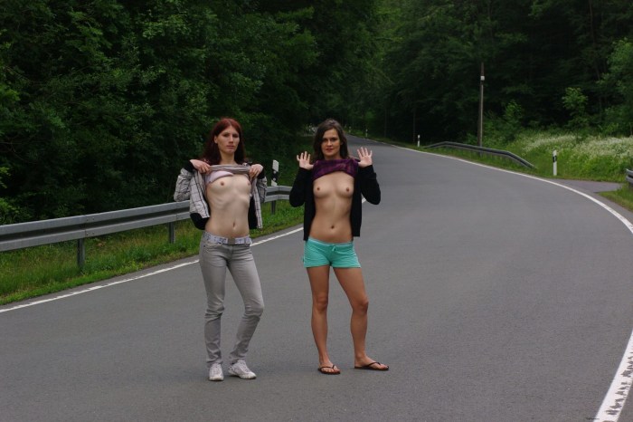 Girls divided on the highway