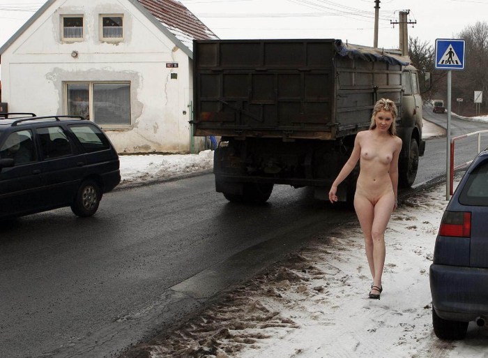 Girls naked on the track