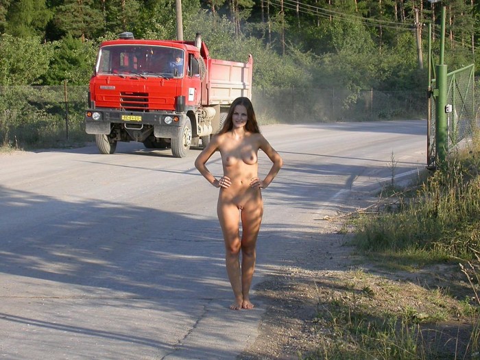 Girls naked on the track