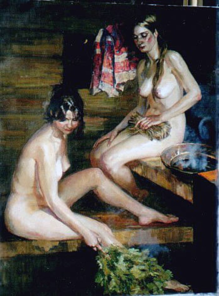 Women in the Russian bath Nude