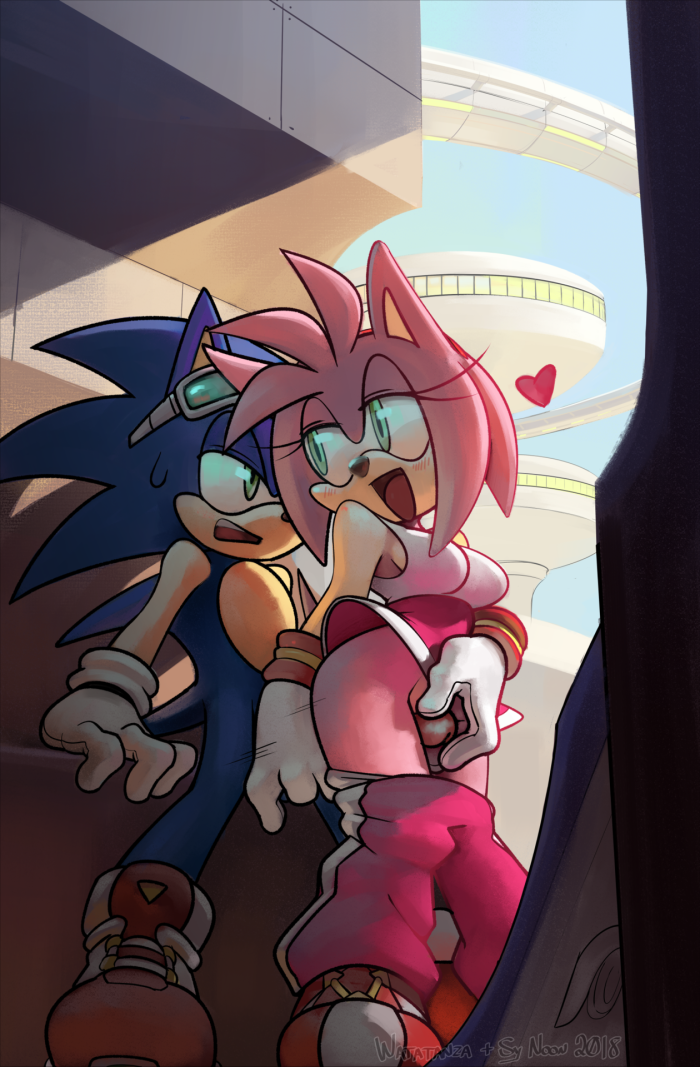 Sonic undresses Amy Rose