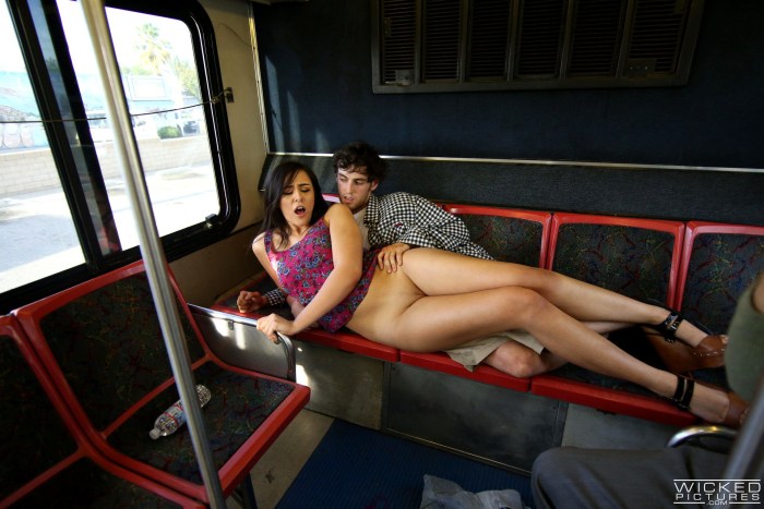 Little Caprice on the bus