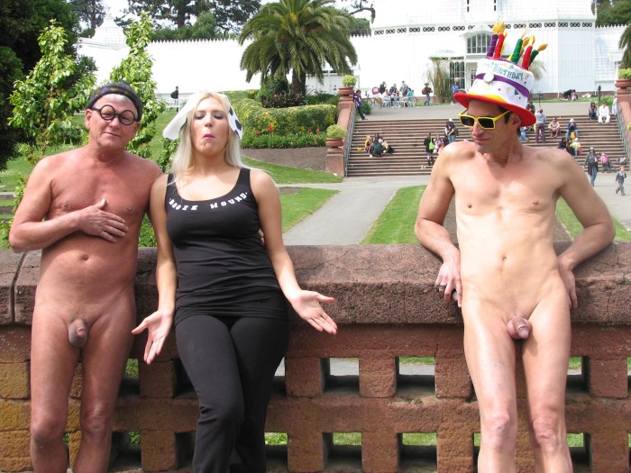 Dressed girls shared a guy