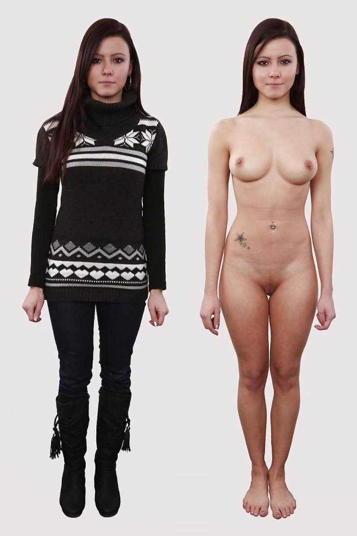 Dressed and stripped men