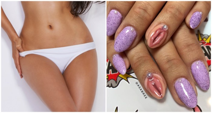 Naked with a beautiful manicure