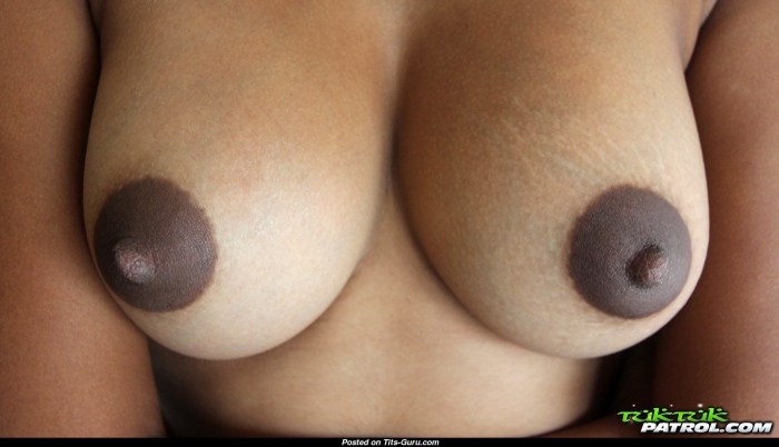 Chocolate nipples Big boobs