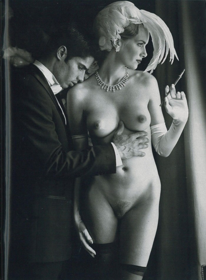 Naked women in retro style