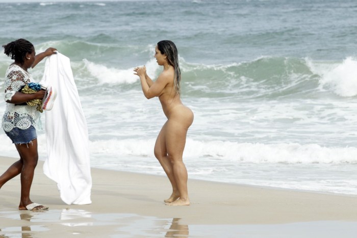 Naked Brazilian butt on the beach