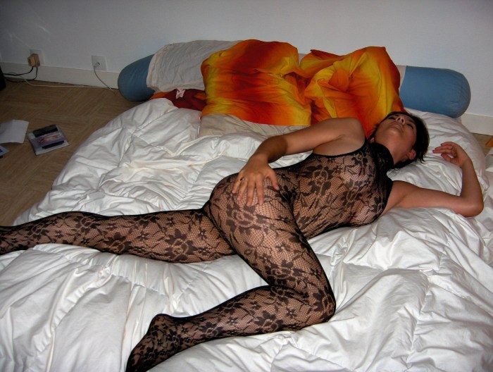 Wife in an erotic suit