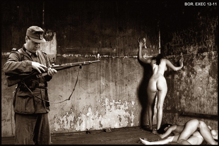 Naked women in front of execution