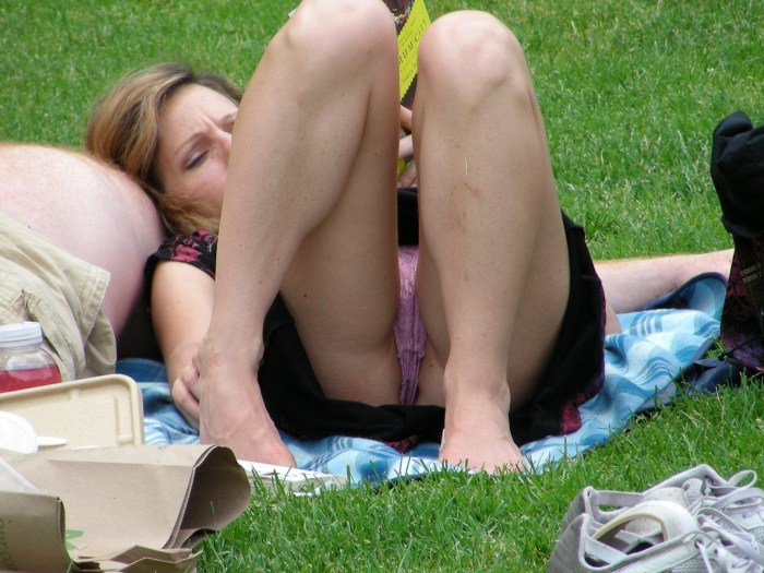 Naked women men in public