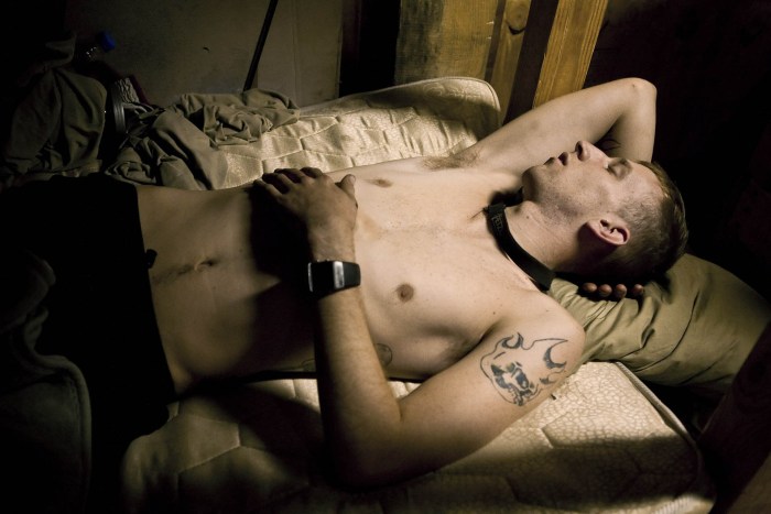 Soldiers sleep in shorts
