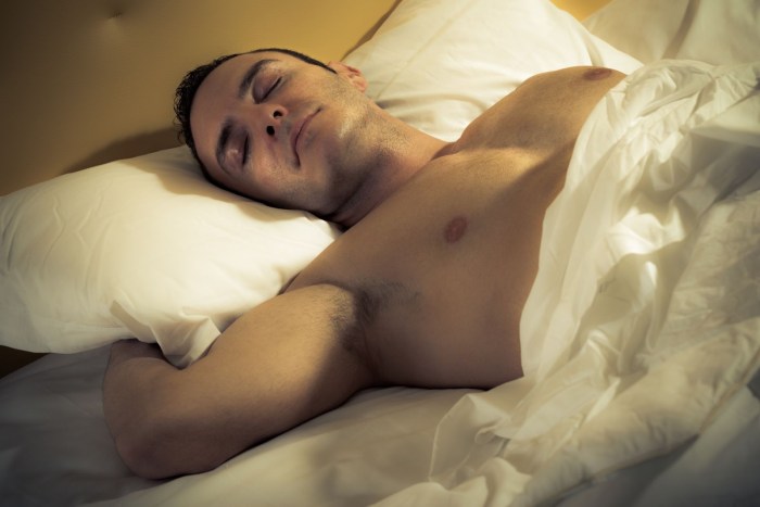 The man is resting