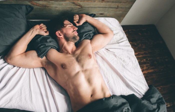 Naked men in military uniform