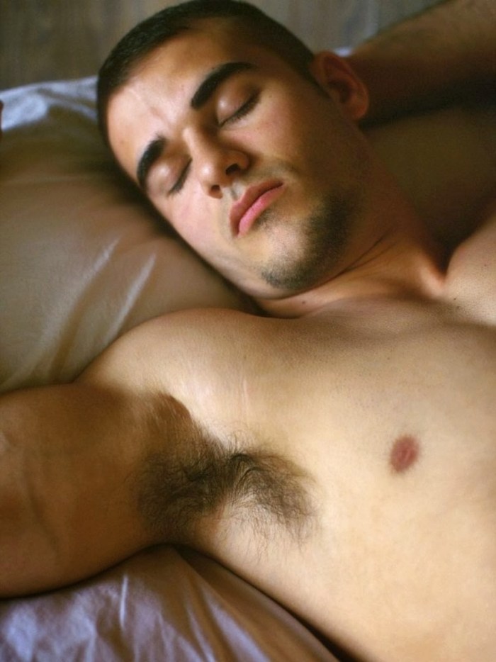 Naked hairy guys in bed