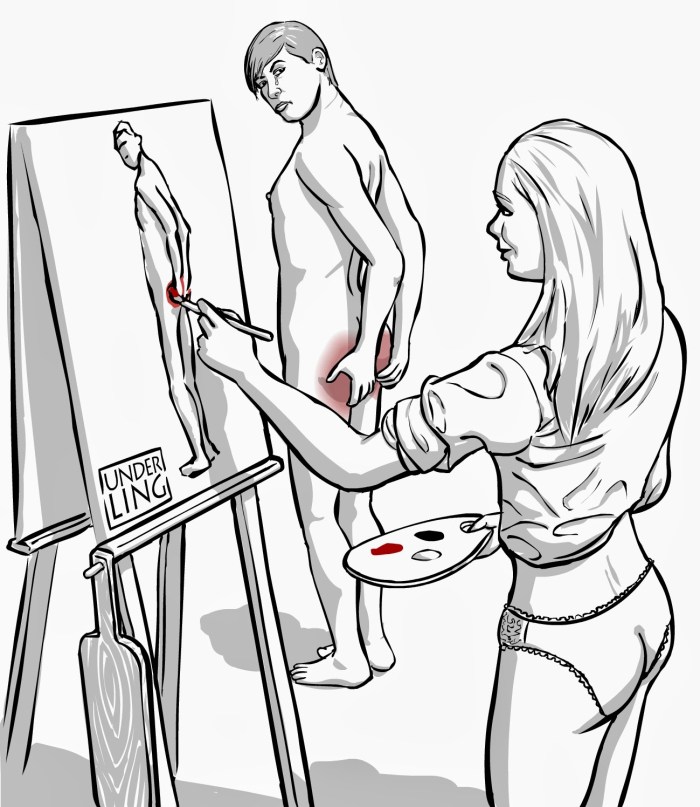 BDSM castration drawings