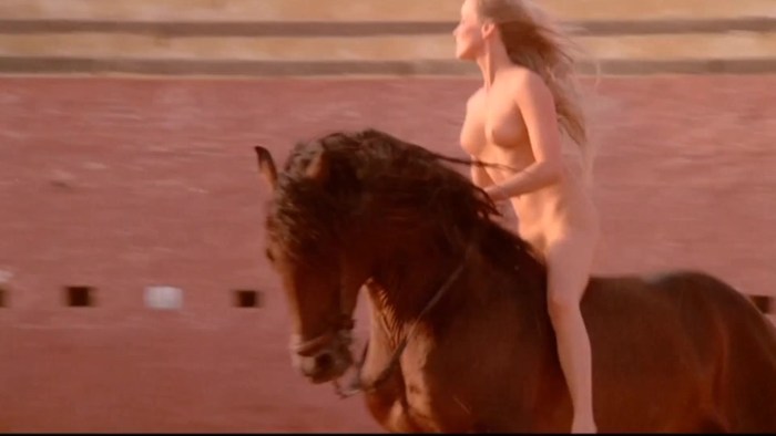 Nude on horseback