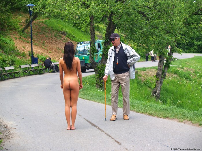 Blondes naked on the street