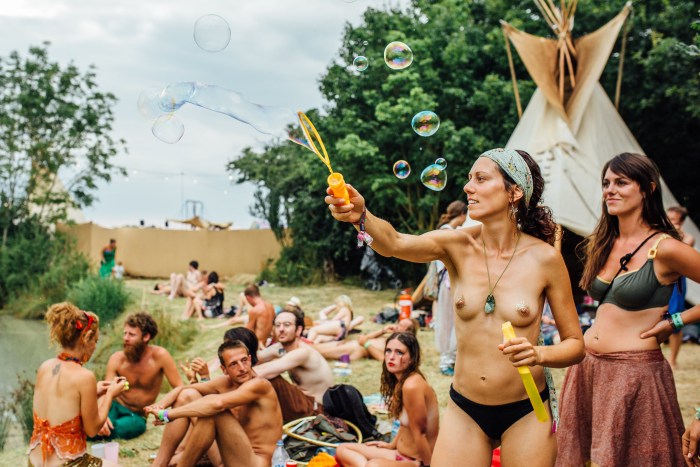 Naked nudist on excursions