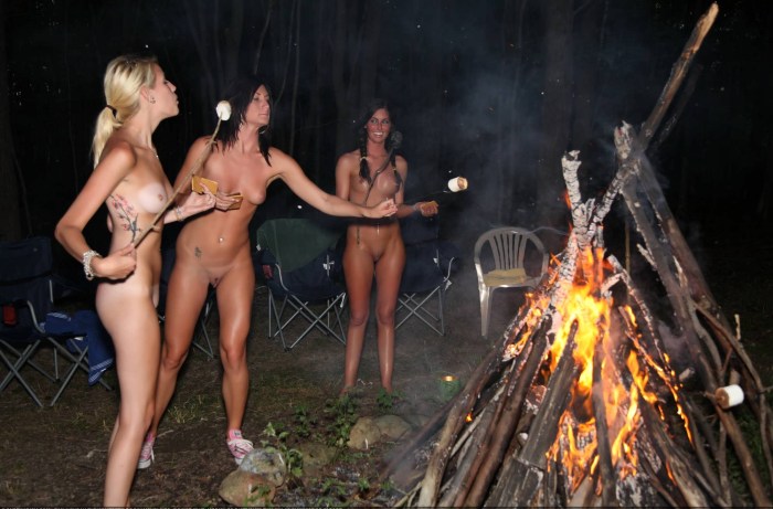 At the festive table naked