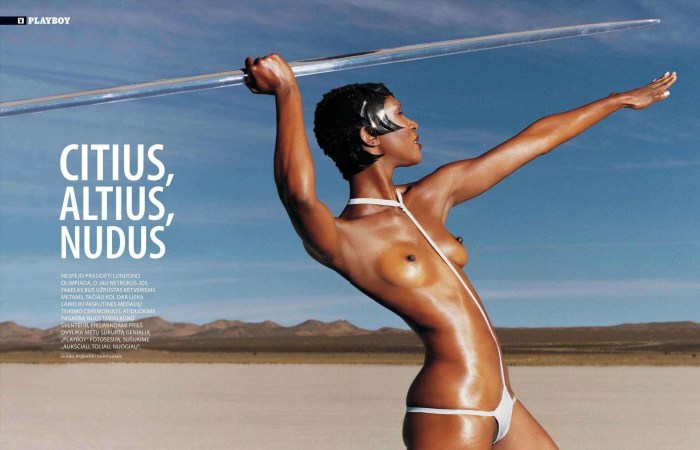 Crissy Moran in a naked swimsuit