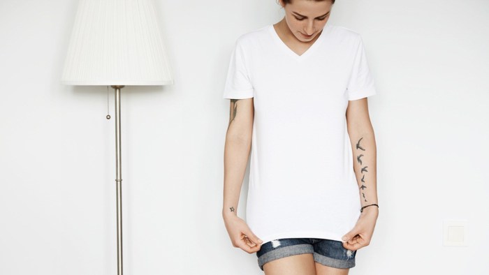 Girl in a T -shirt