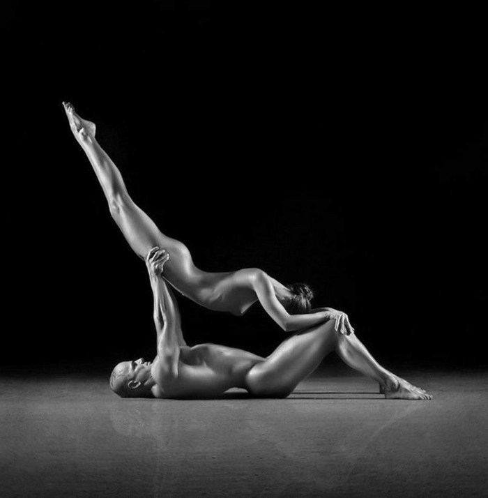 Naked gymnasts in panties