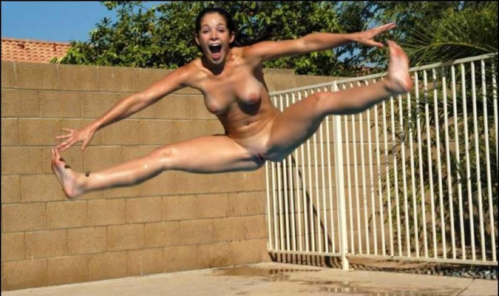 Running jumping naked girls