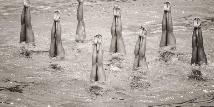 Girls swim naked