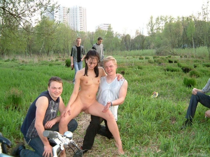 A man is pawing a naked woman