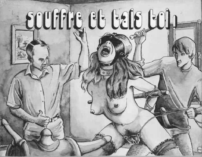 Erotic torture of women in drawings