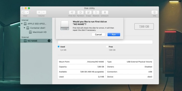 Infected flash drive