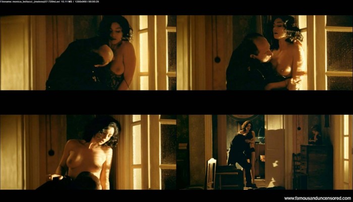 Monica Bellucci in stockings naked
