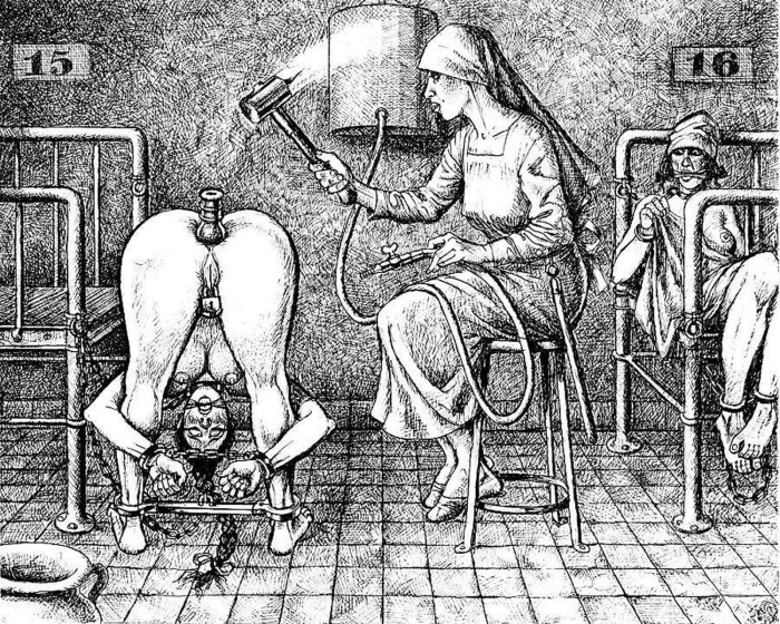 Hard bdsm anal enema