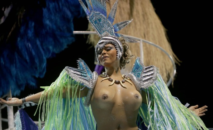 Absolutely naked on the carnival