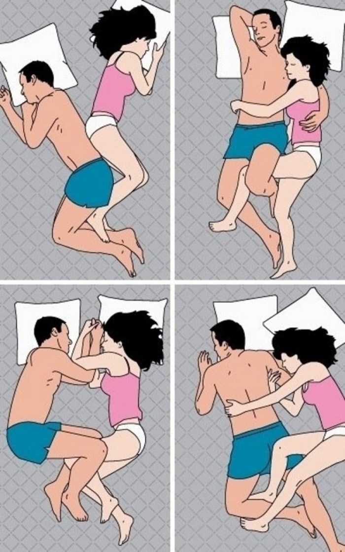 Comfortable sleep poses together