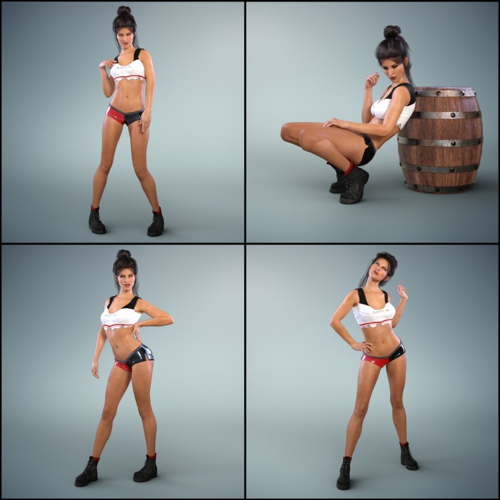 Models in different poses