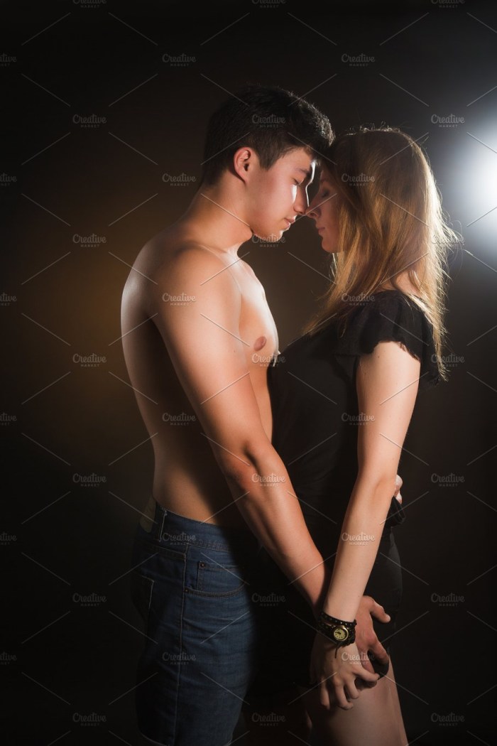 Beautiful young body man and woman