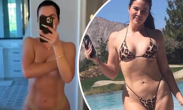 Chloe Kardashian without Photoshop in a swimsuit 2021