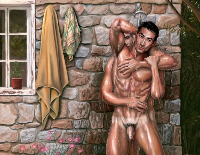 Naked man in front