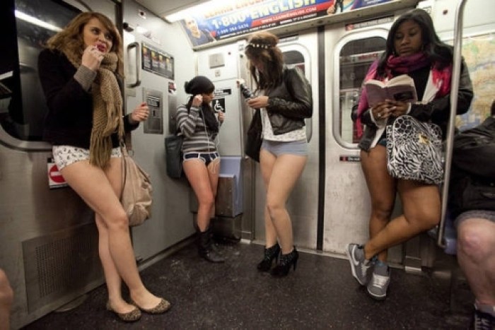 Boys in the subway without pants