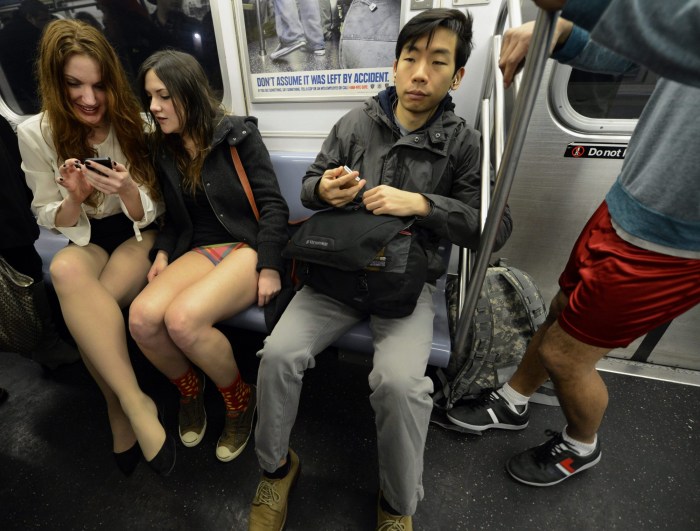 Day in the subway without no Pants Subway Ride Day USA