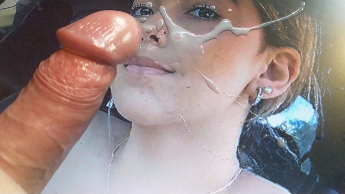 Cum on the face of a black woman