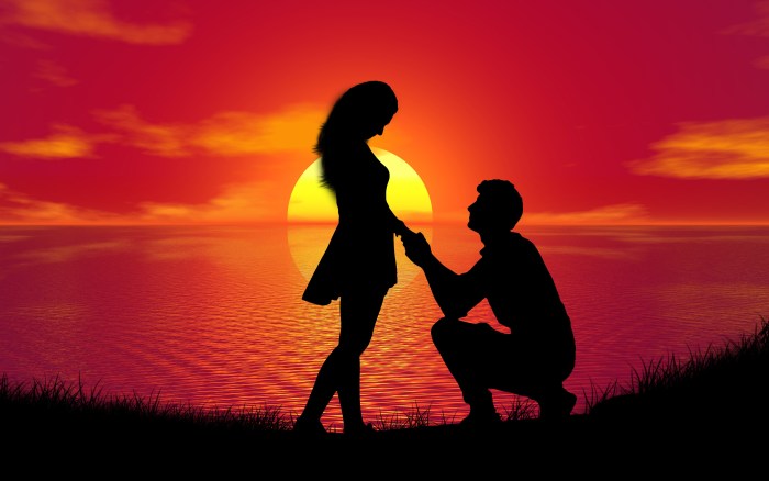 Guy and girl at sunset