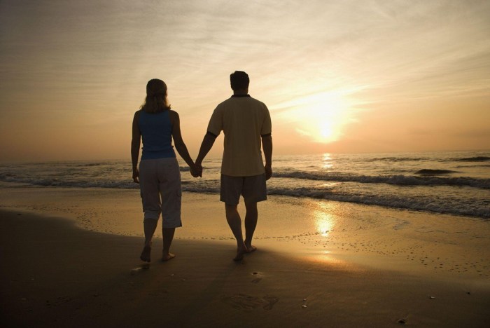 A couple at sunset