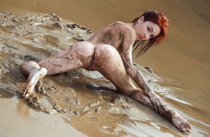 Naked women in mud BDSM