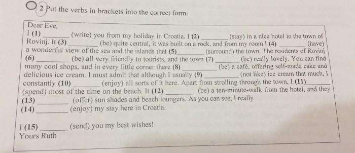 Put The Verbs in Brackets