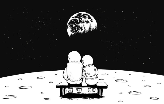 Cosmonaut sits on the moon