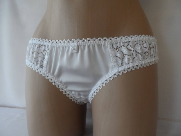 Panties are white silk