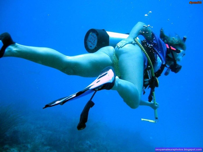 Pornstar with scuba gear